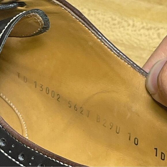 Ferragamo TRAMEZZA Lawson Men's 10 D Bronze Dress Wingtip Brogue Welted Oxford. - Picture 6 of 9